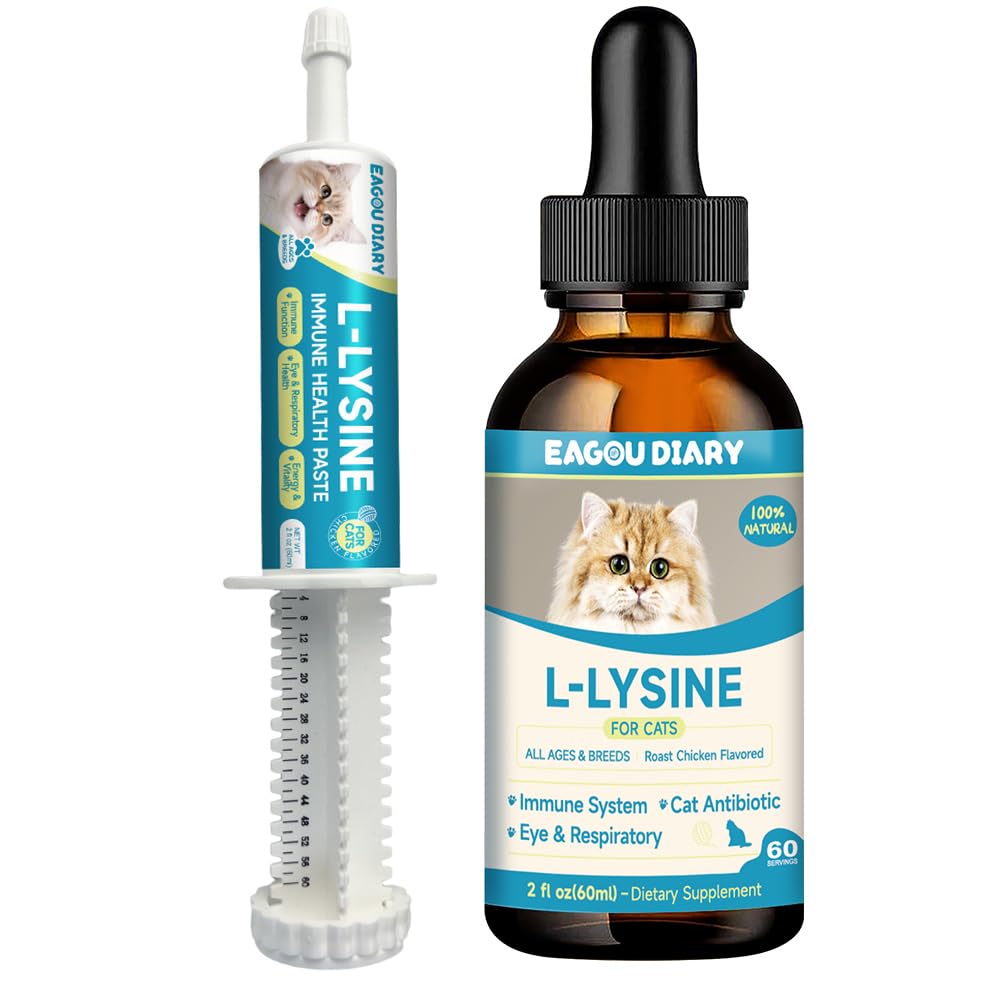 L-Lysine pour chats en gouttes à administrer facilement pendant le repas du matin