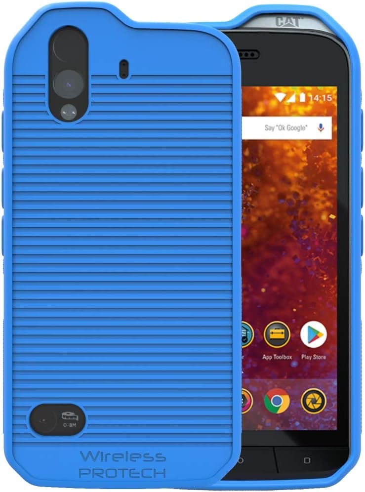 Case Compatible with CAT S61. Slim Flexible Rugged Case with Drop Protection (Blue)