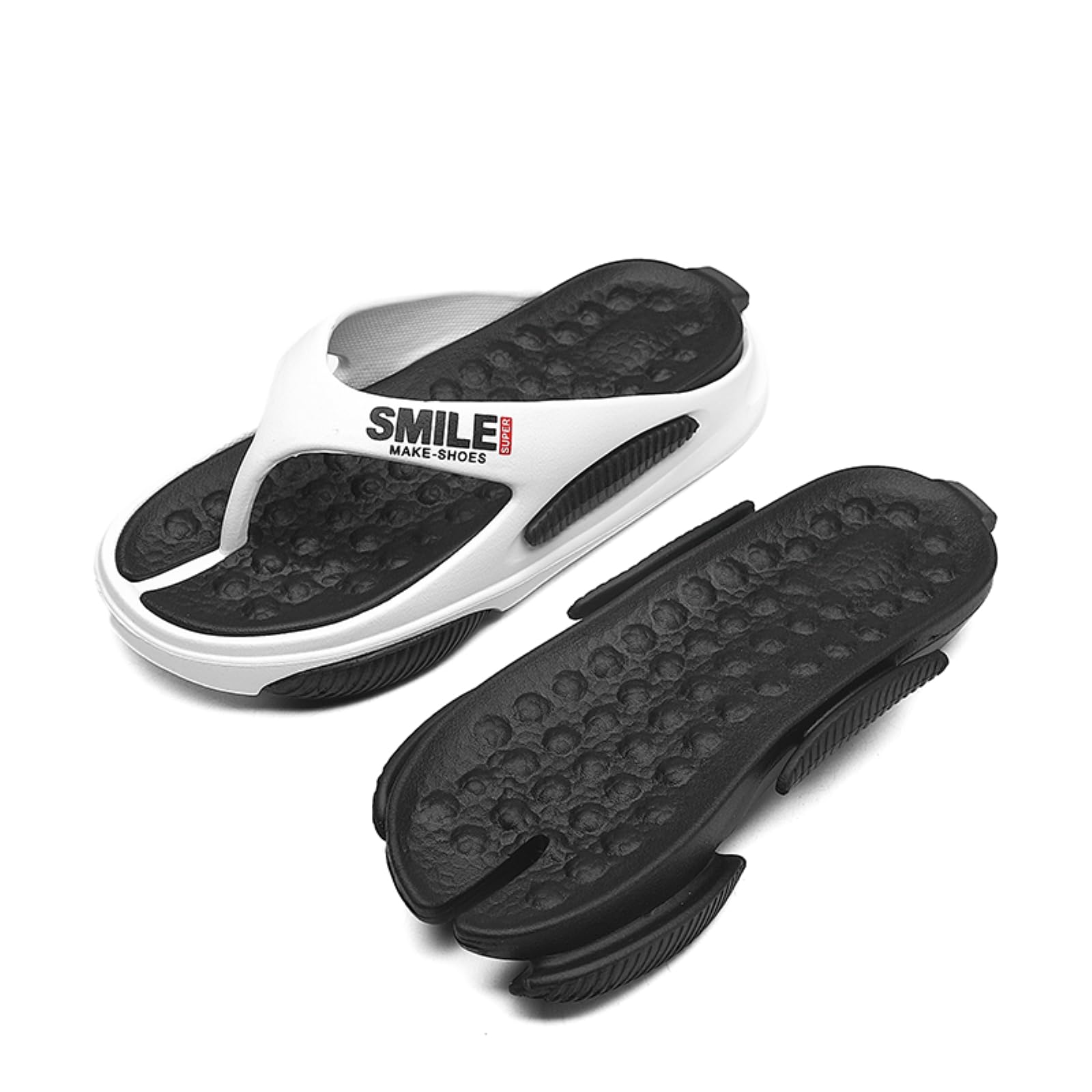 Ciabatte Uomini Due Toni Piattaforma Flip Flops, Casual Antiscivolo Spessa Suola Tanga Sandali, Moda Lettera Stampa Leggera Spiaggia Estiva-khaki-42-43