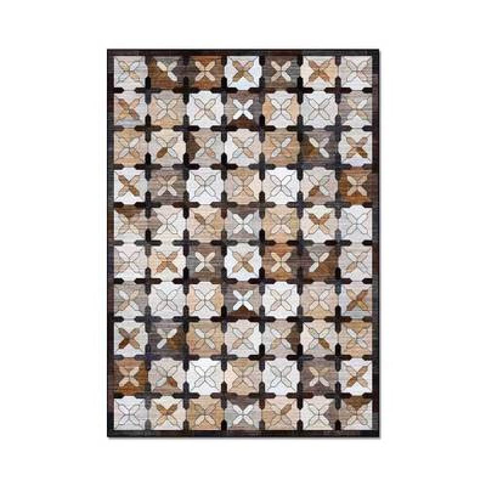 Tapis Style Moderne Tapis Design Parquet géométrique Marron Style Ethnique Tapis Couloir Chambre Cuisine Salle de Bain Tapis Doux 200 x 300 cm