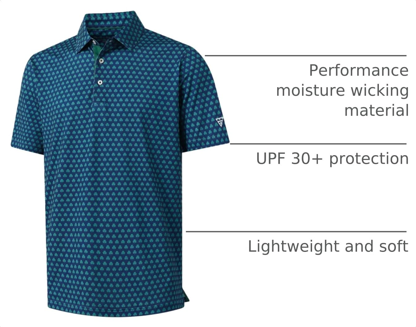 M MAELREG Mens Golf Shirt Short Sleeve Dry Fit Print Moisture Wicking Performance Patterns Collared Polo Shirt product thumbnail 6