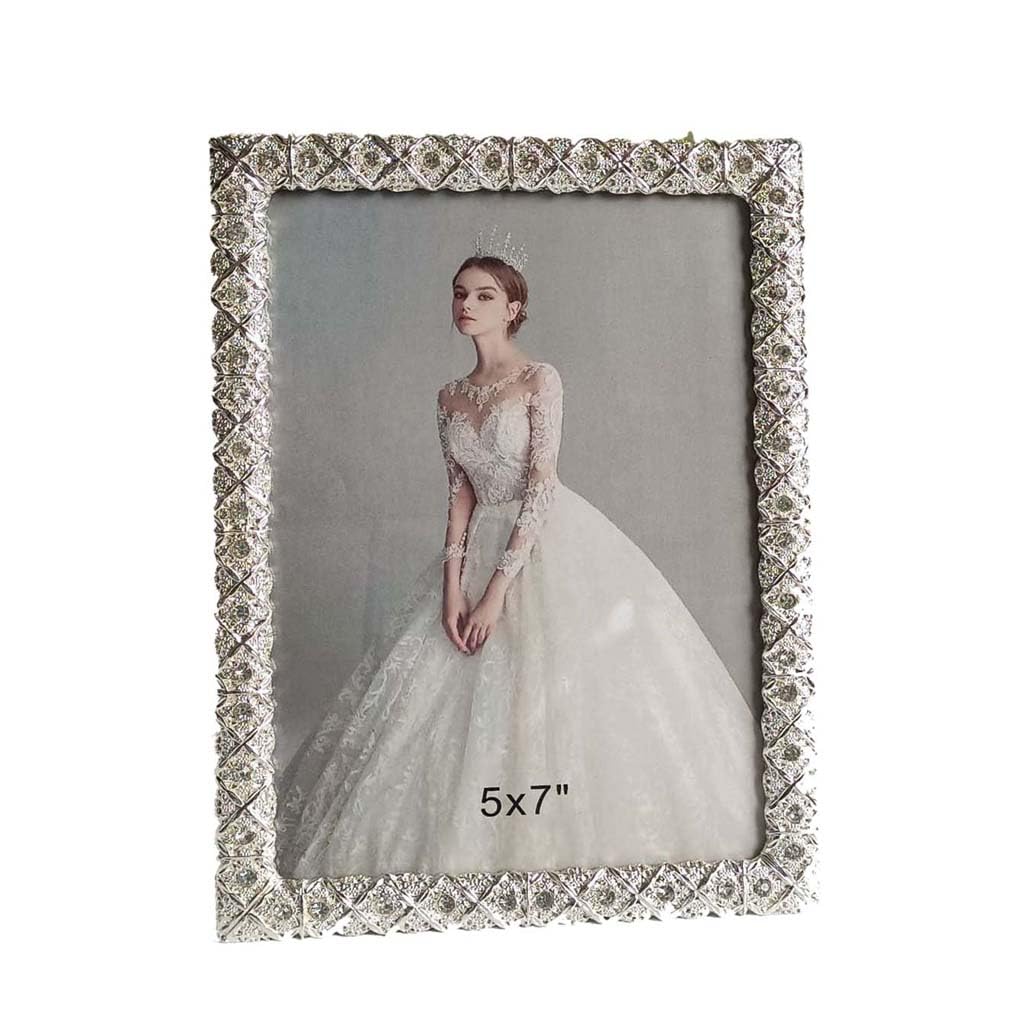 ZXWSTORE Photo Frame, Metal Photo Frame Stand, Home Decoration Embellishment, Bright Silver