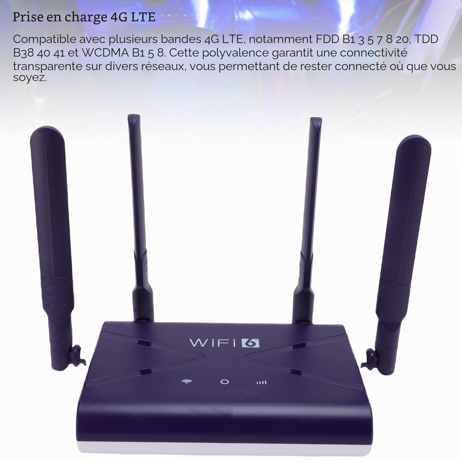 Jectse Routeur WiFi 6, 4G CPE LTE 300 Mbps, 802.11b G N, Routeur sans Fil avec Fente de Carte SIM, 4 Antennes, Prend en Charge jusqu'à 32 Appareils, Une Configuration Facile