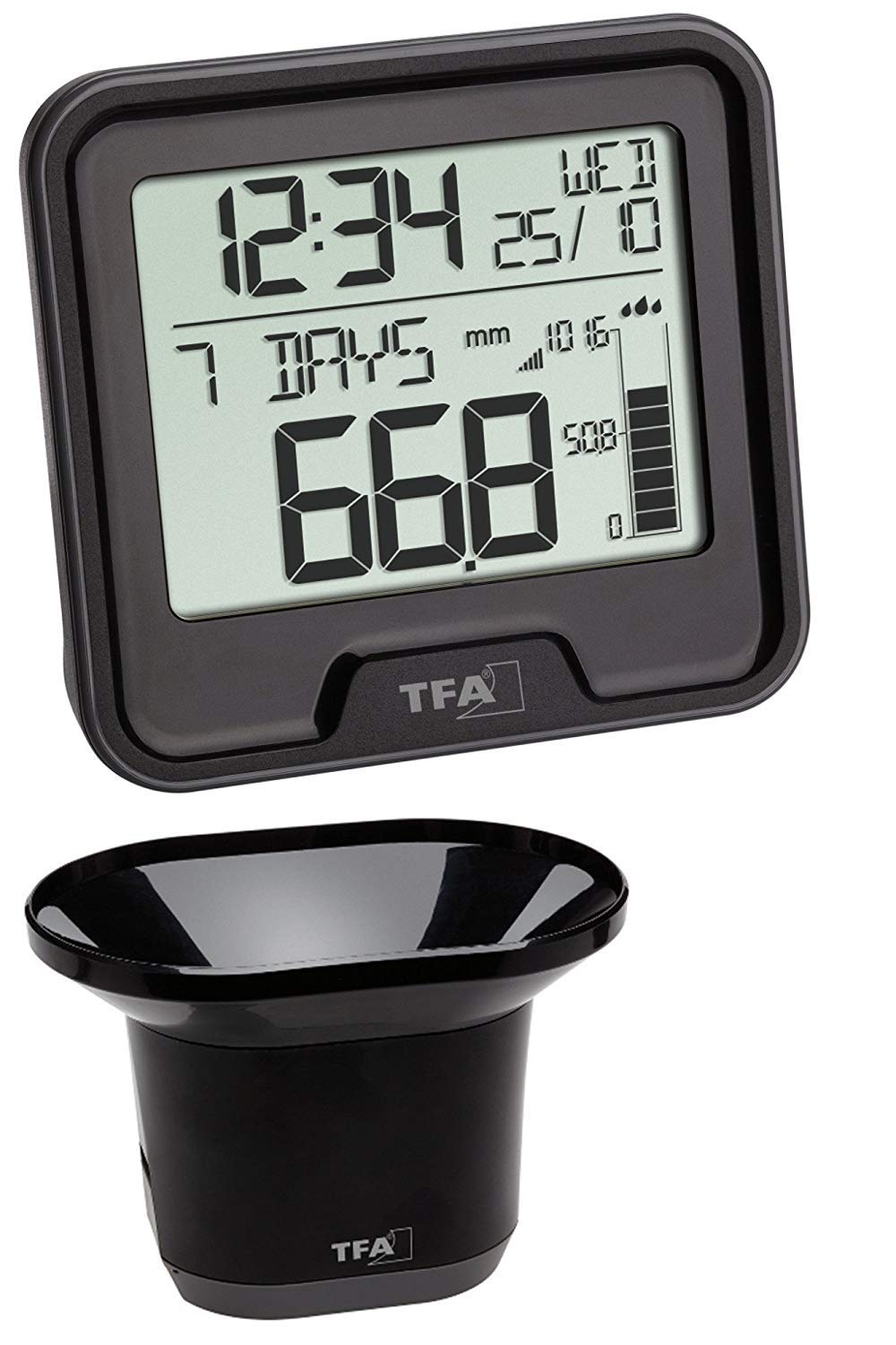 TFA 47.3005.01 – Pluviómetro Drop. Pluviómetro, Color Antracita con baterías
