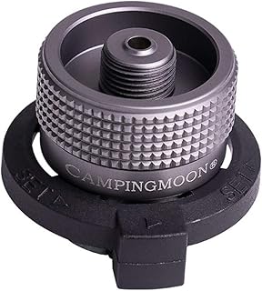 Campingmoon Camping Grill Gas Stove Adapter(Vertical Type), Input: Butane Canister, Output: EN417 Lindal Valve Z11