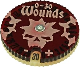 LITKO Wound Dials | Warhammer Age of Sigmar: Warcry | Health Tracker | Damage Counter | Translucent Red & Ivory (Numbered 0-30 (Single Dial))