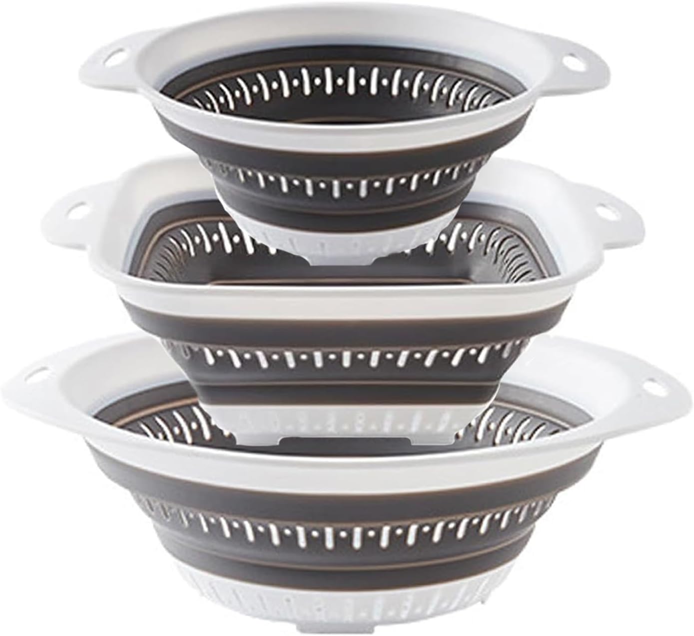 3 Pcs Colander Plastic Collapsible Colander Colanders Food Strainers Collapsible Colanders Set Folding Pasta Colander Camping and Salads Kitchen Utensils for Draining Pasta Vegetables and Fruit