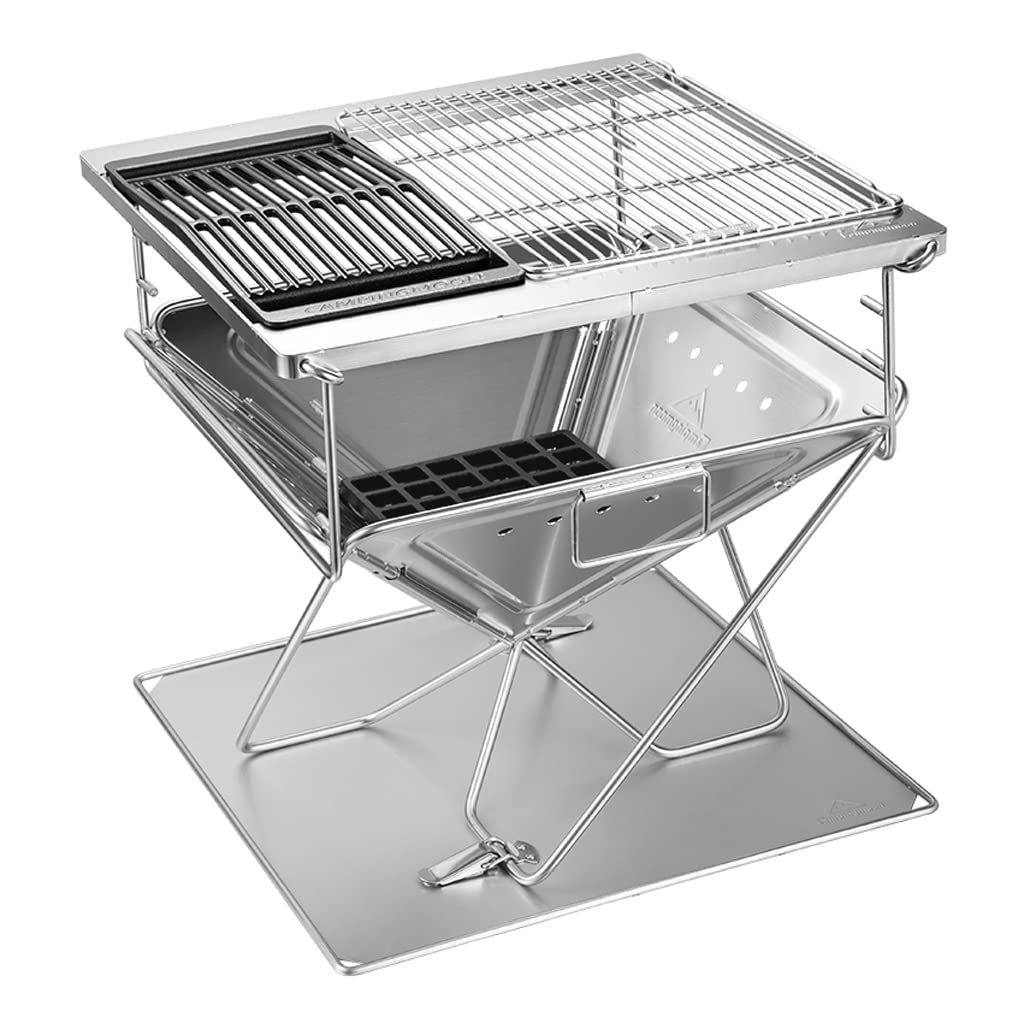 Ogród palenisko gospodarstwo domowe ognisko na zewnątrz zwiększenie zagęszczanie grill grill stal nierdzewna składany grill piec ognisko grill piec ciało miska ognisko do grilla (kolor: srebrny)