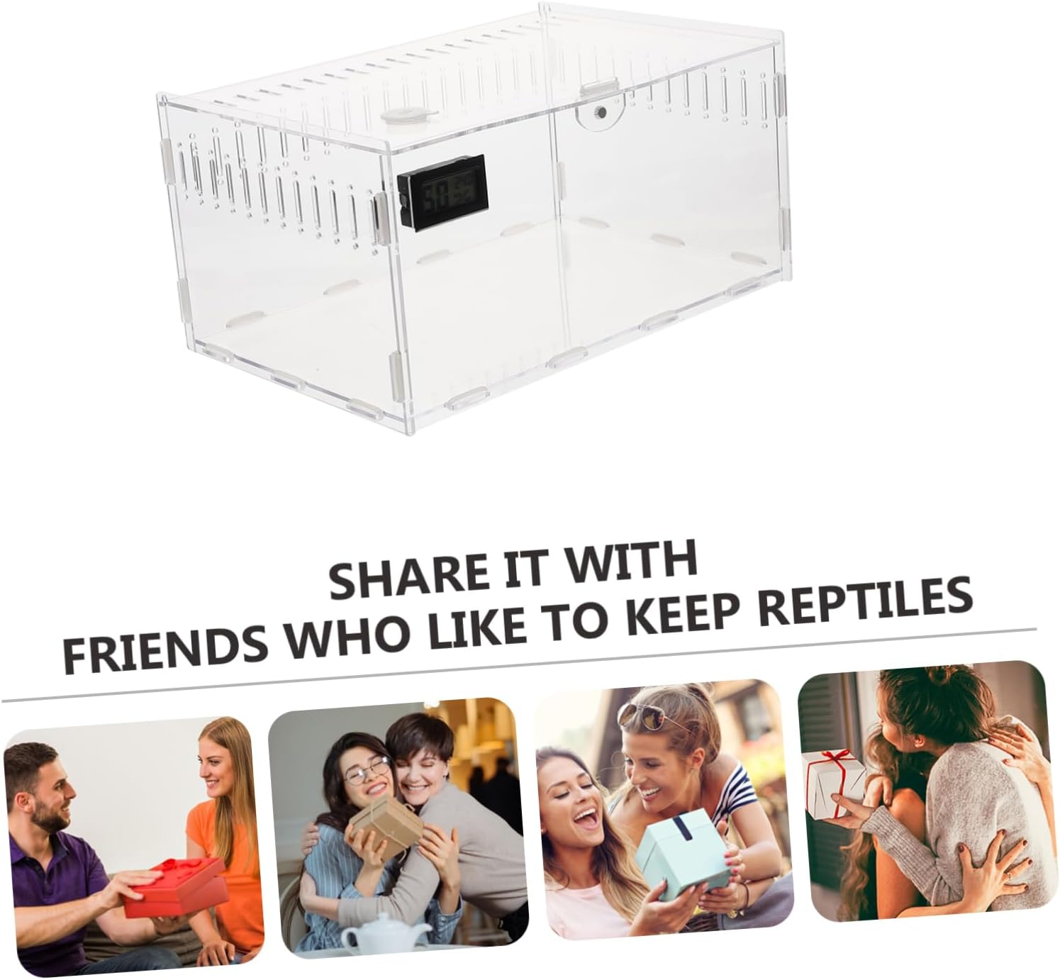Transparent Reptile Keeper Multi Function Snake Cage with Stable Ventilation System for Snakes Geckos Tortoises More Durable Acrylic Reptile Supply for Pet