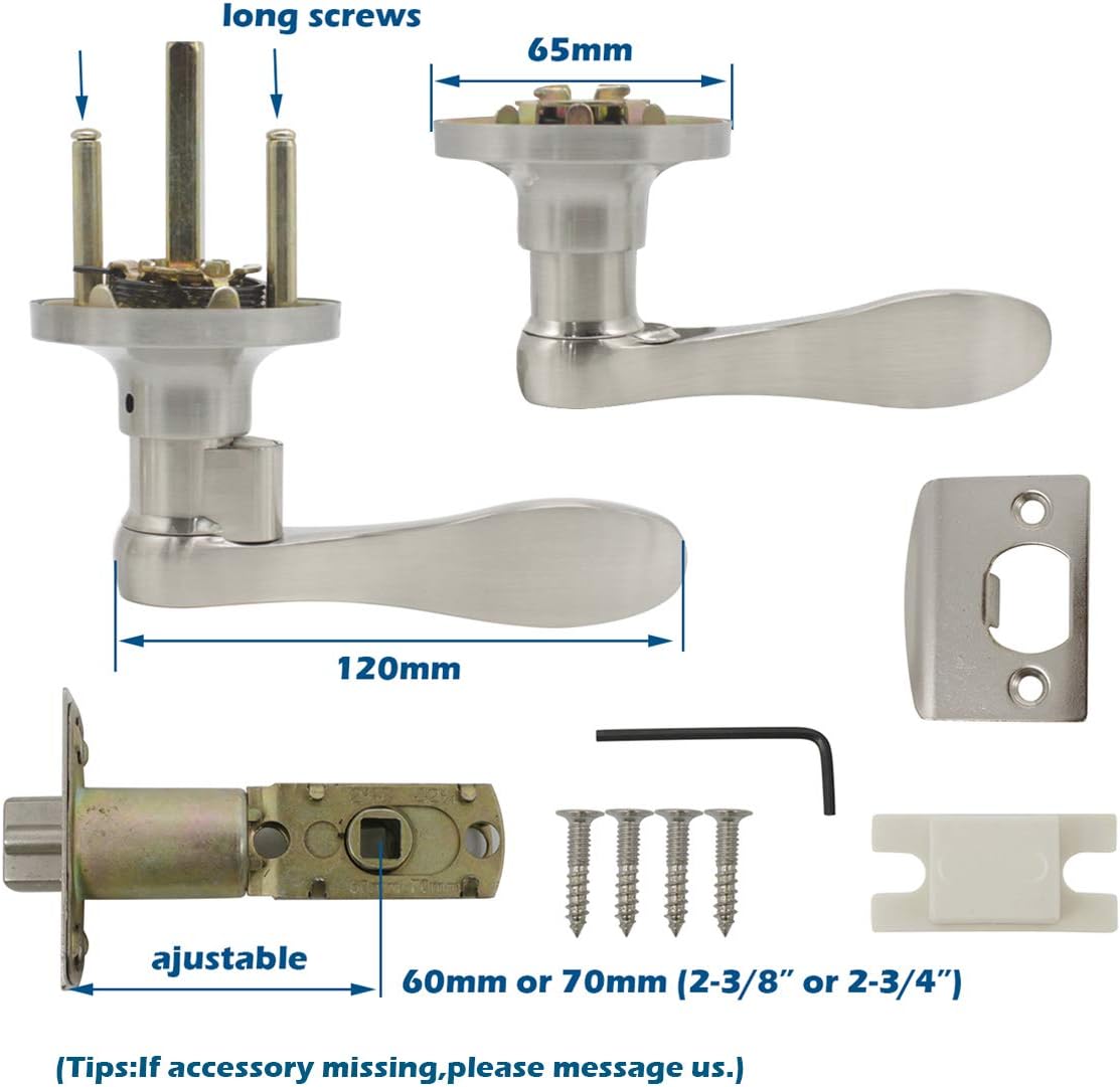 Best Deal Cheap 🛒 Gobrico 10 Pack Satin Nickel Keyless Wave Levers Handles, Passage Door Locksets Interior Hall Closet Door Handles Door Knobs 🛒 Crazy Deals Gobrico 10 Pack Satin Nickel Keyless Wave Levers Handles, Passage Door Locksets Interior Hall Closet Door Handles Door Knobs