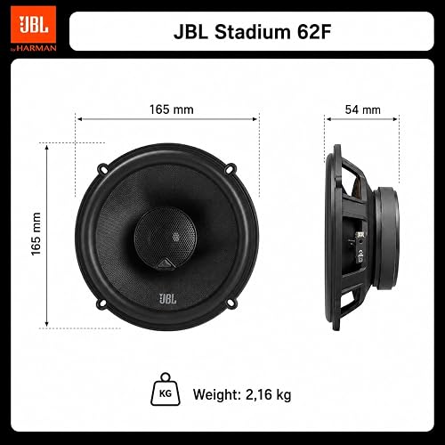 JBL Harman Kardon Stadium 62F 2-Way Car Speaker Set 255 Watt Car Speaker Boxes 165 mm Black - 9