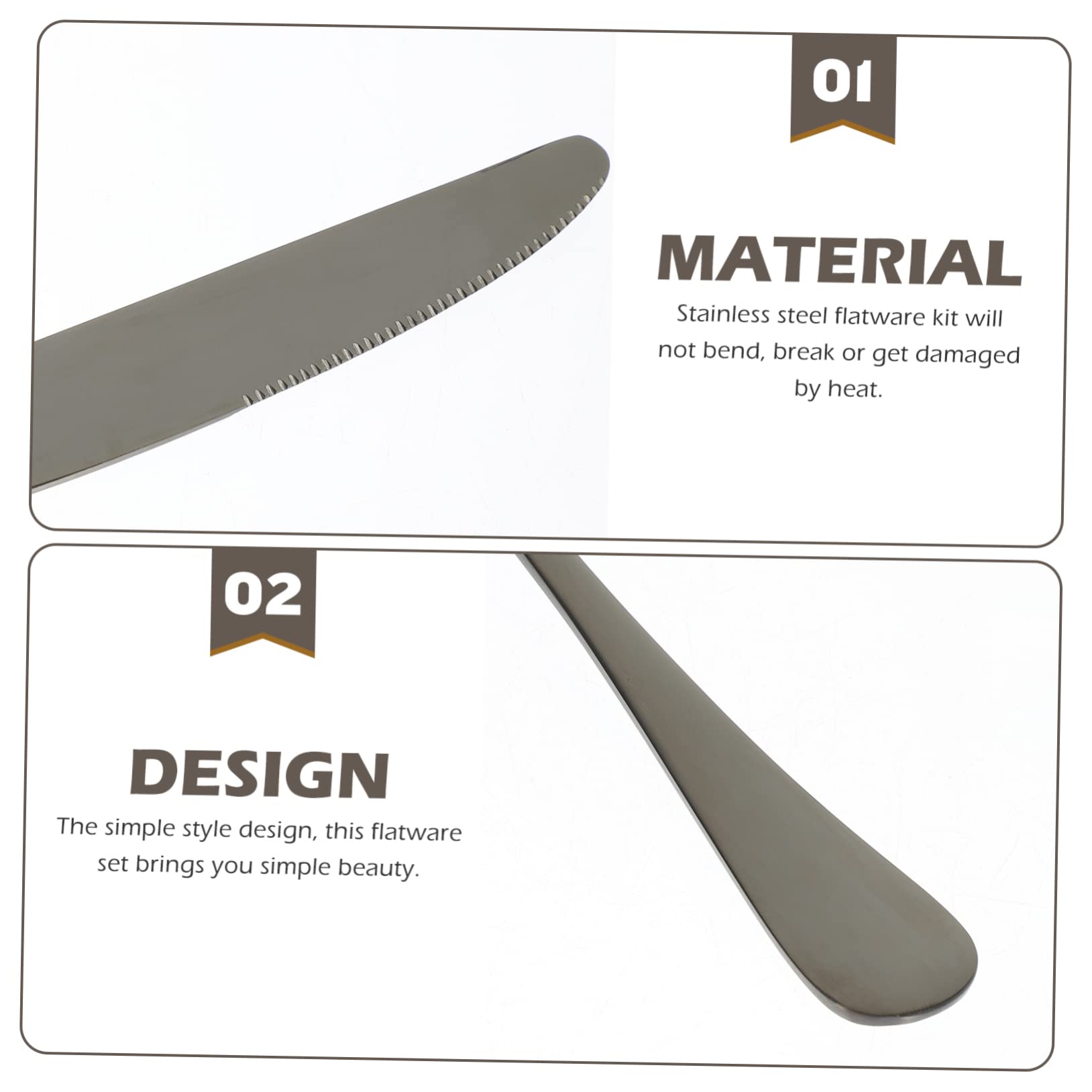 Garneck Essential Kitchen Forks and Spoons Set Serving Utensils Silverware Set Dinnerware