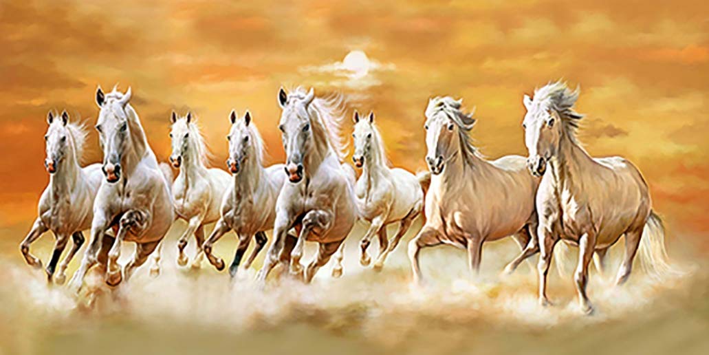 Art Factory Feng Shui Eight Horse Canvas Painting