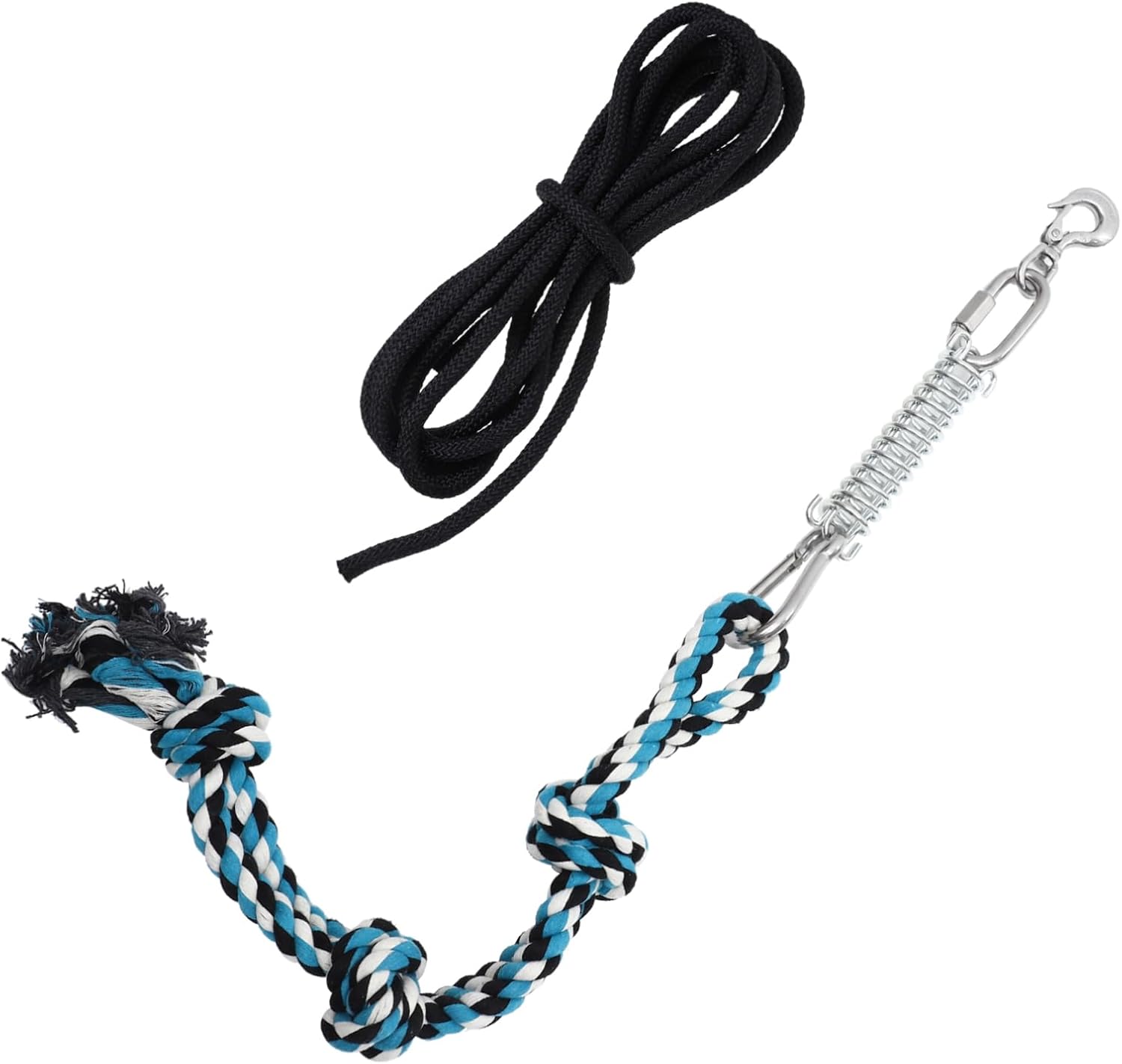 Mikikit Stainless Steel Spring Pole Dog Leash Toy Pet Exercise Rope 5m Rope Dog