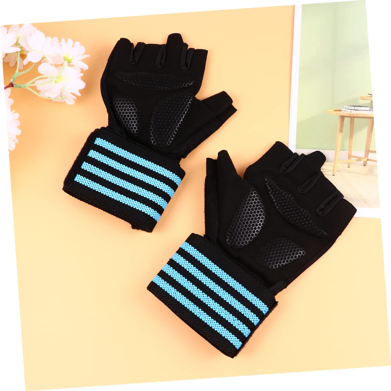 Sosoport 2 Pares De Guantes Deportivos para Levantamiento De Pesas Medio Guantes para Exteriores Guantes De Entrenamiento Transpirables Fitness