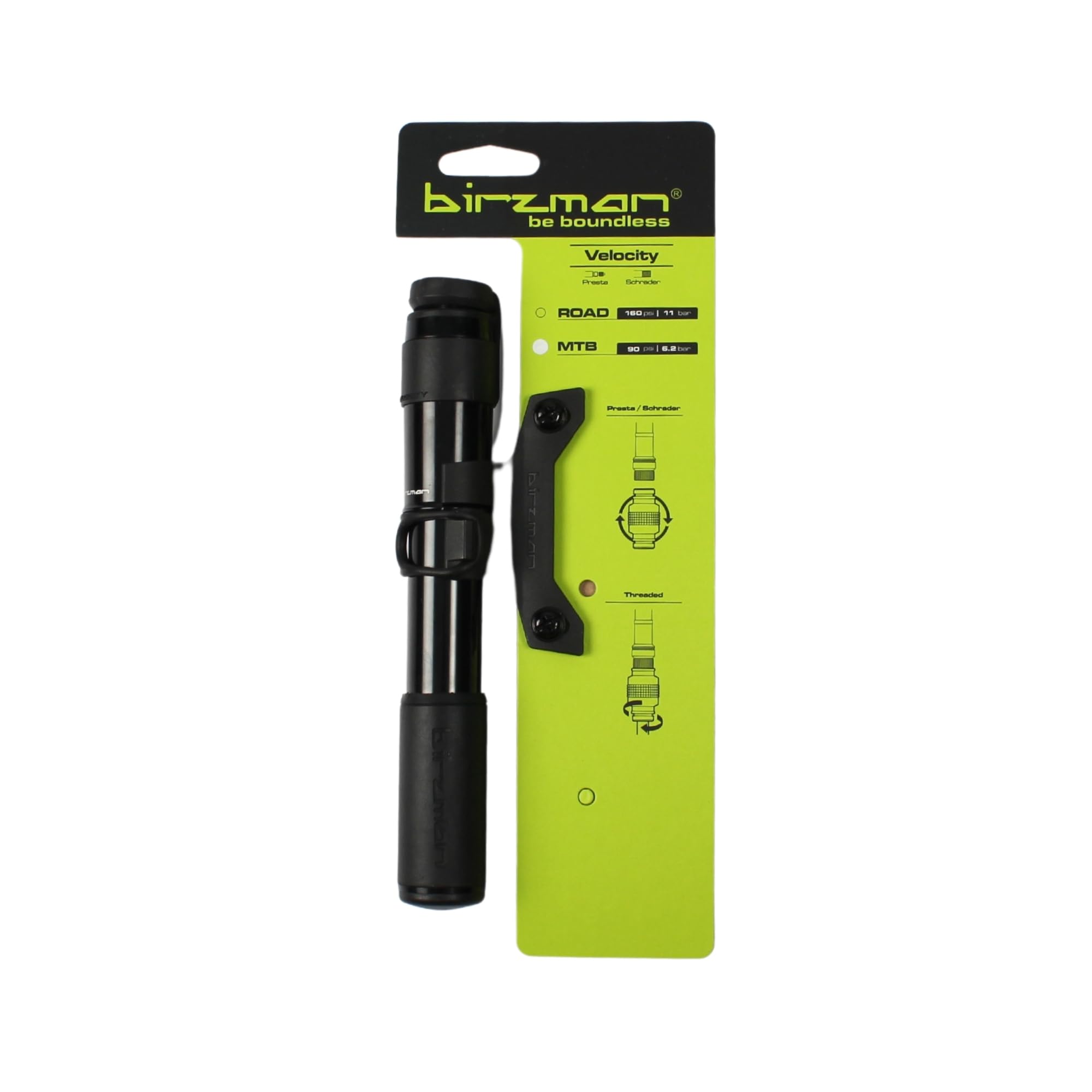 Birzman Black Velocity Mtb Bike Hand Pump Size 6.2