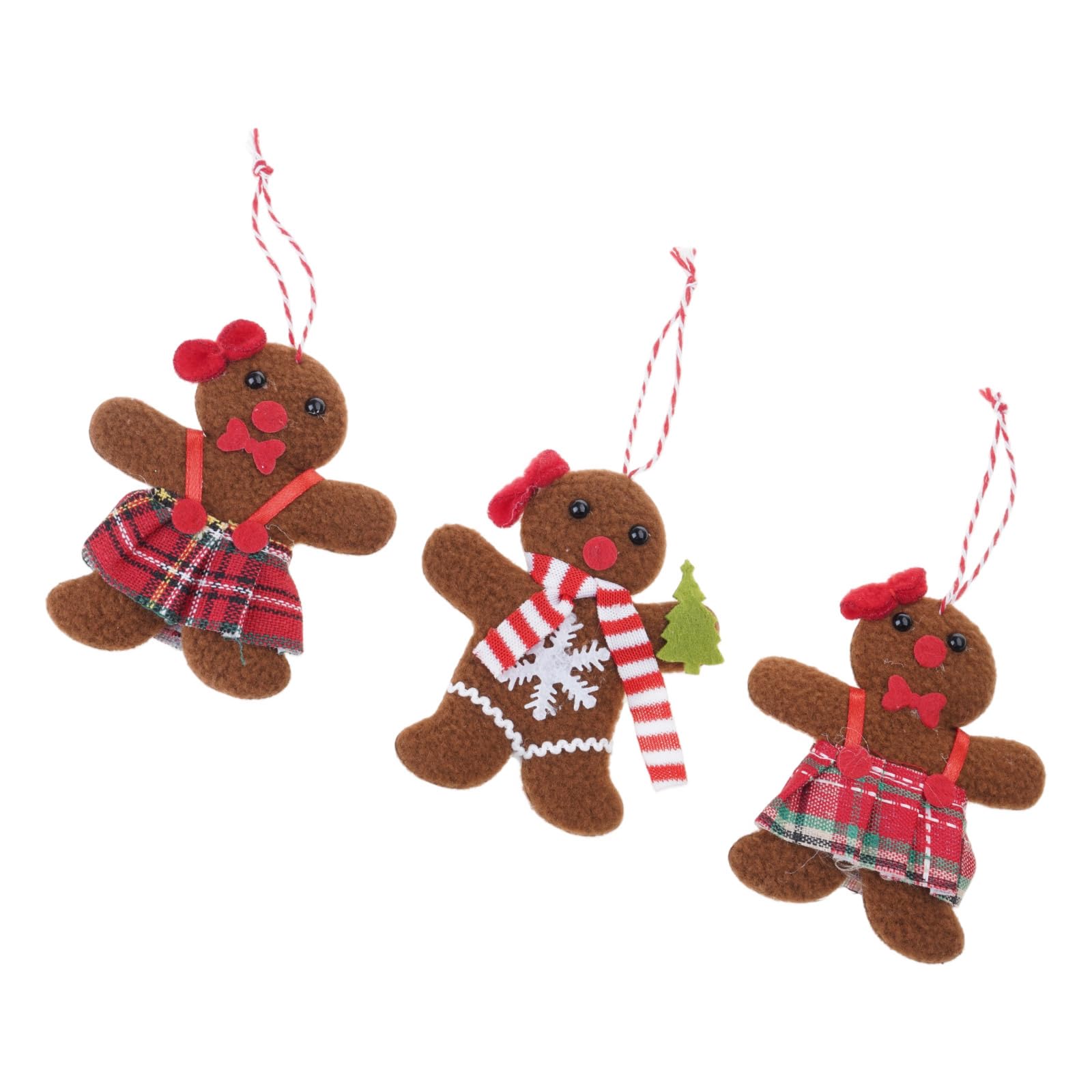 Of 3 Christmas Gingerbreads Shape Cloth Ornaments Hanging Decorations for Holiday Homes Party Festival Gingerbreads Decorations
