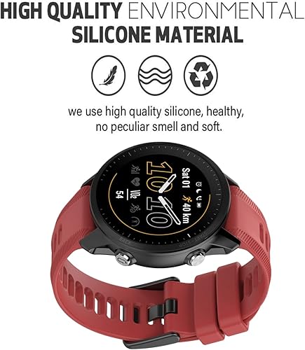 Miniatura 3 de Correa de silicona suave compatible con Garmin Forerunner 955Forerunner 945Forerunner 935Instanct 2InstanctDescent G1Fenix 6Fenix 6 ProFenix 5Fenix