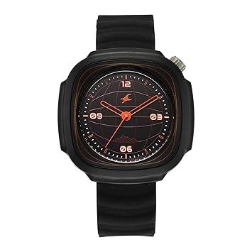 Fastrack-Tees Hype Adventure Quartz Analog Black Dial Black Silicon Strap Watch for Men - 38169PP01W
