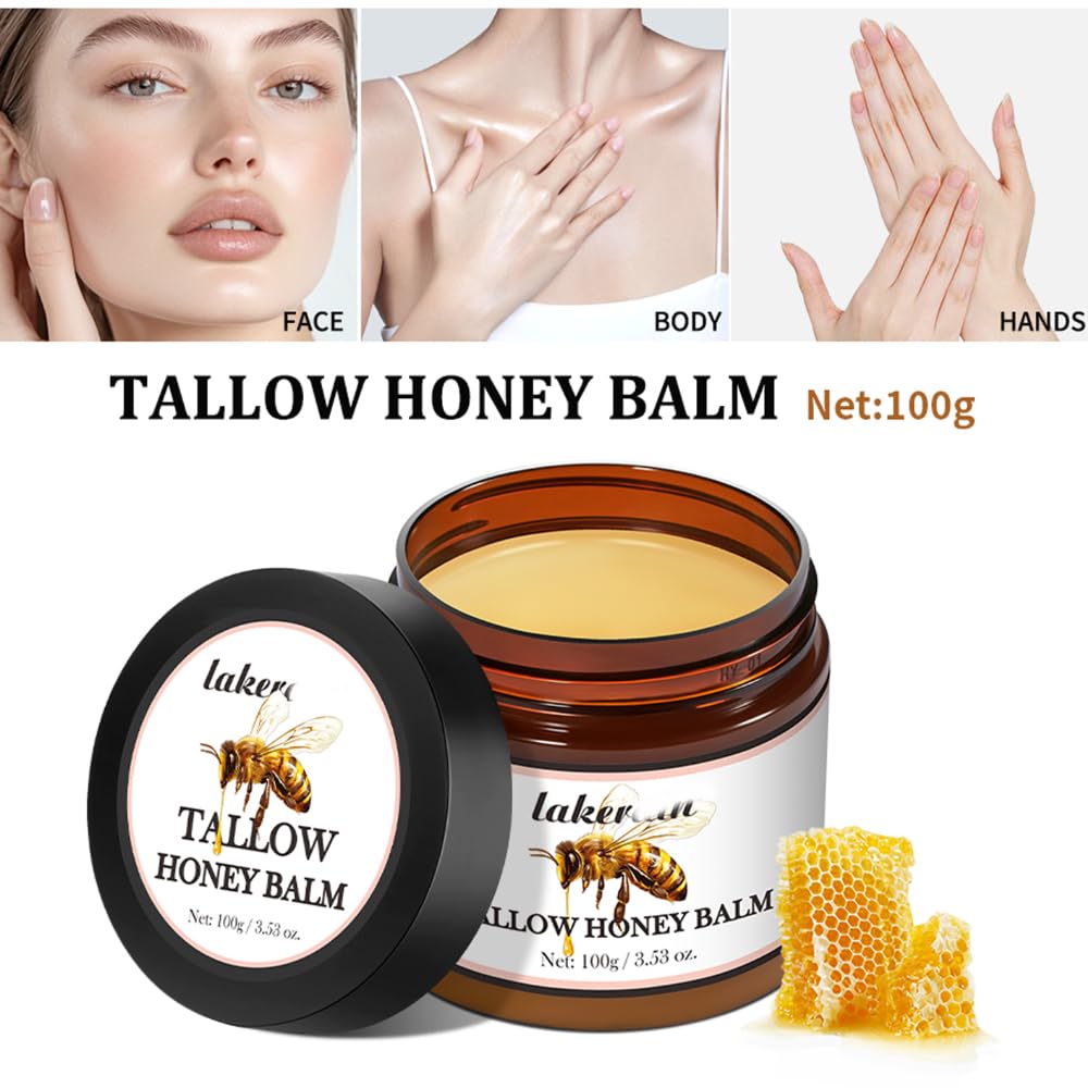 Beef Tallow and Honey Balm - Tallow Honey Skin Balm - Skin Moisturizer for Face & Body (03, Unscented), 100 g (Pack of 1) - Image 2