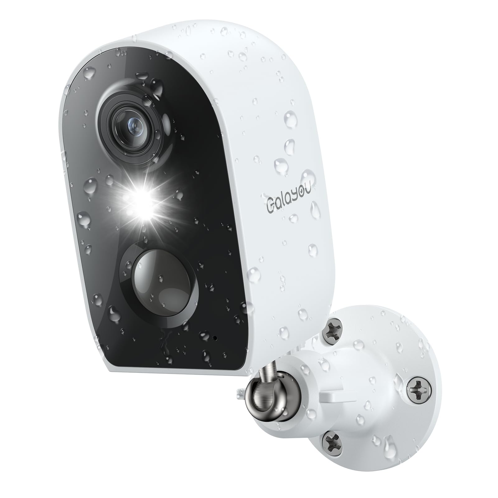 GALAYOU Camera Surveillance WiFi Exterieure sans Fil - 2K Camera Surveillance sur Batteries Exterieure/Interieure, Alerte Instantanée PIR, Sirène Intelligente, IP65