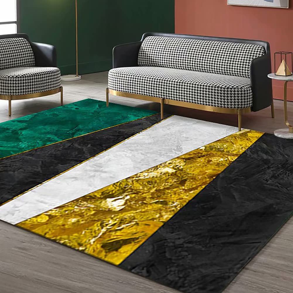Tapis antidérapant à poils longs pour salon et chambre à coucher, design géométrique moderne, style nordique élégant, polyvalent pour couloir, table de chevet et bureau