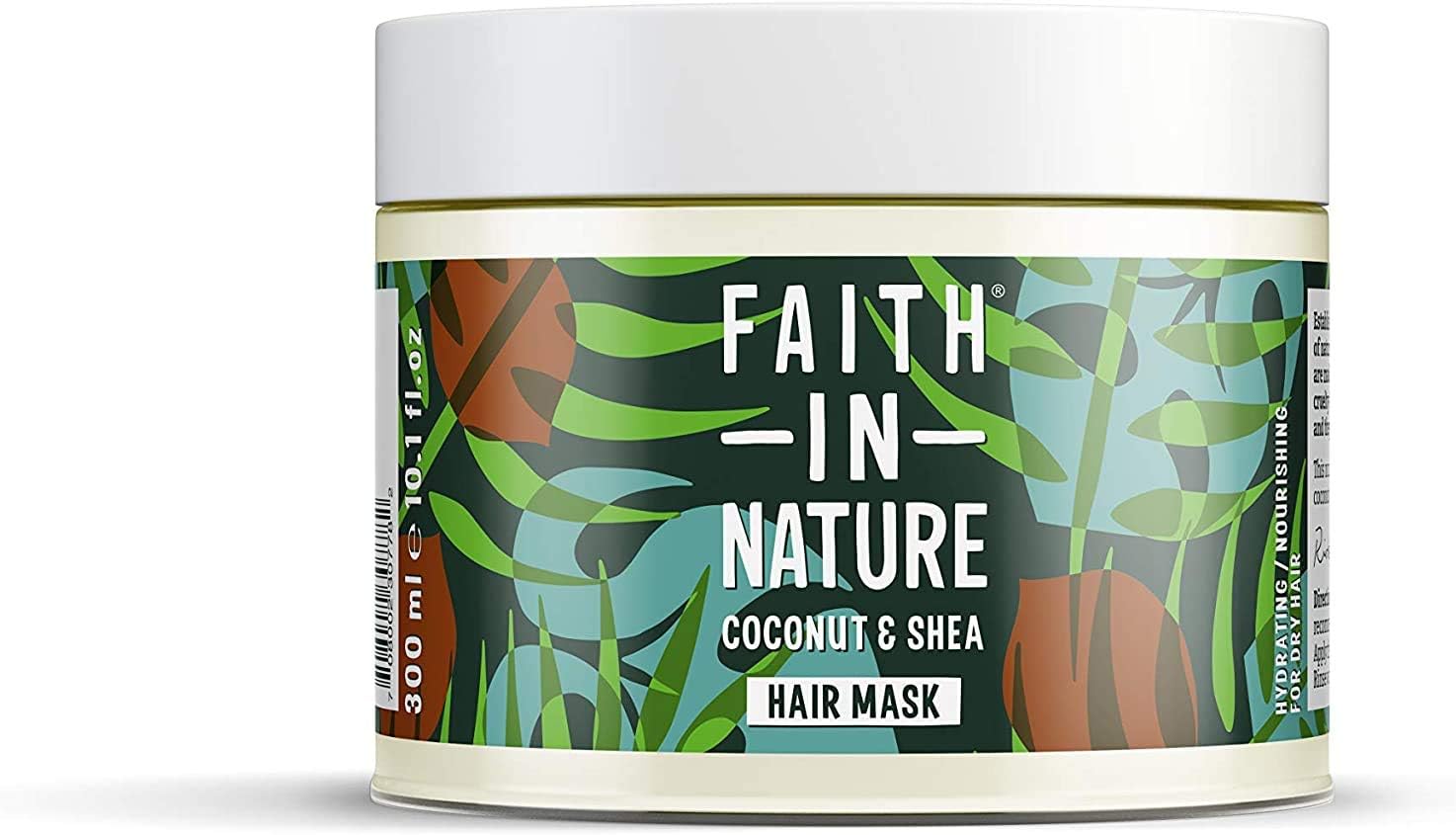 Organic Coconut and Shea Butter Hair Mask, Hydrating for Dry Hair & Scalp, Vegan and Cruelty Free, No SLS, Silicones or Parabens, 300 ml, Pack of 1