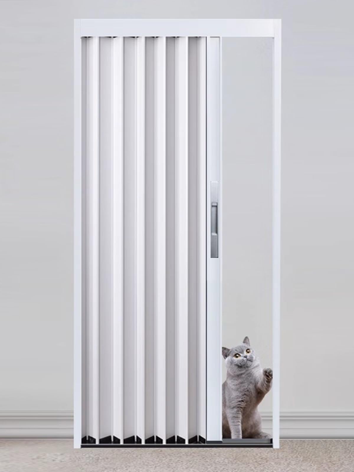Schiebetür Falttür falttüren innentüren Scheunentür Aus Weißem Aluminium Für Schlafzimmer, Esszimmer Und Küche Speisekammer, Raumteilertür Faltschiebetür Für Badezimmer Mit Schloss ( Color : WxH , Siz