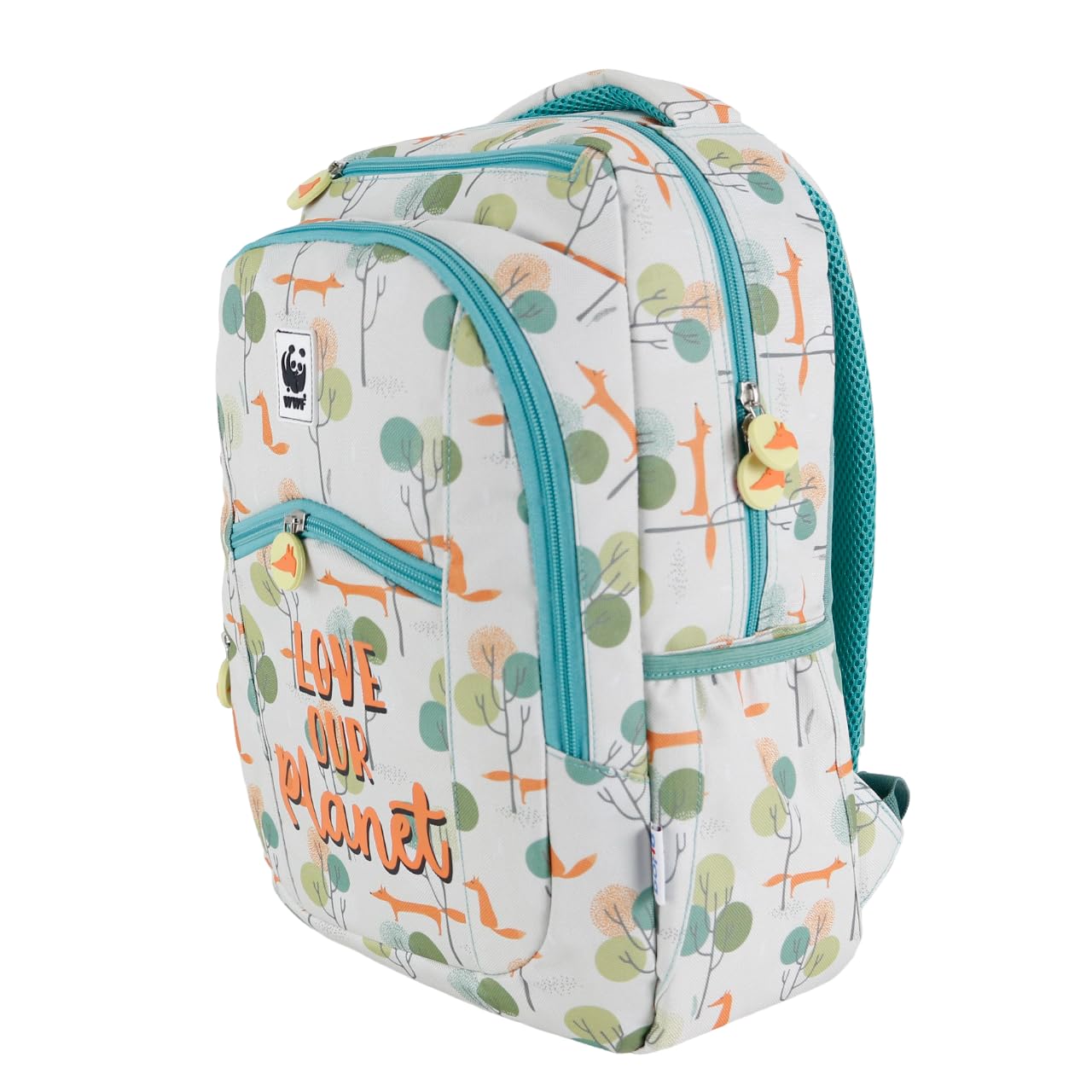 DOHE - Mochila Escolar - 7 Bolsillos (1 para Ordenador Portátil), Tamaño Grande, Tirantes y Espalda Reforzados, Mochila Estudiantes, WWF Love Our Planet, Material Escolar