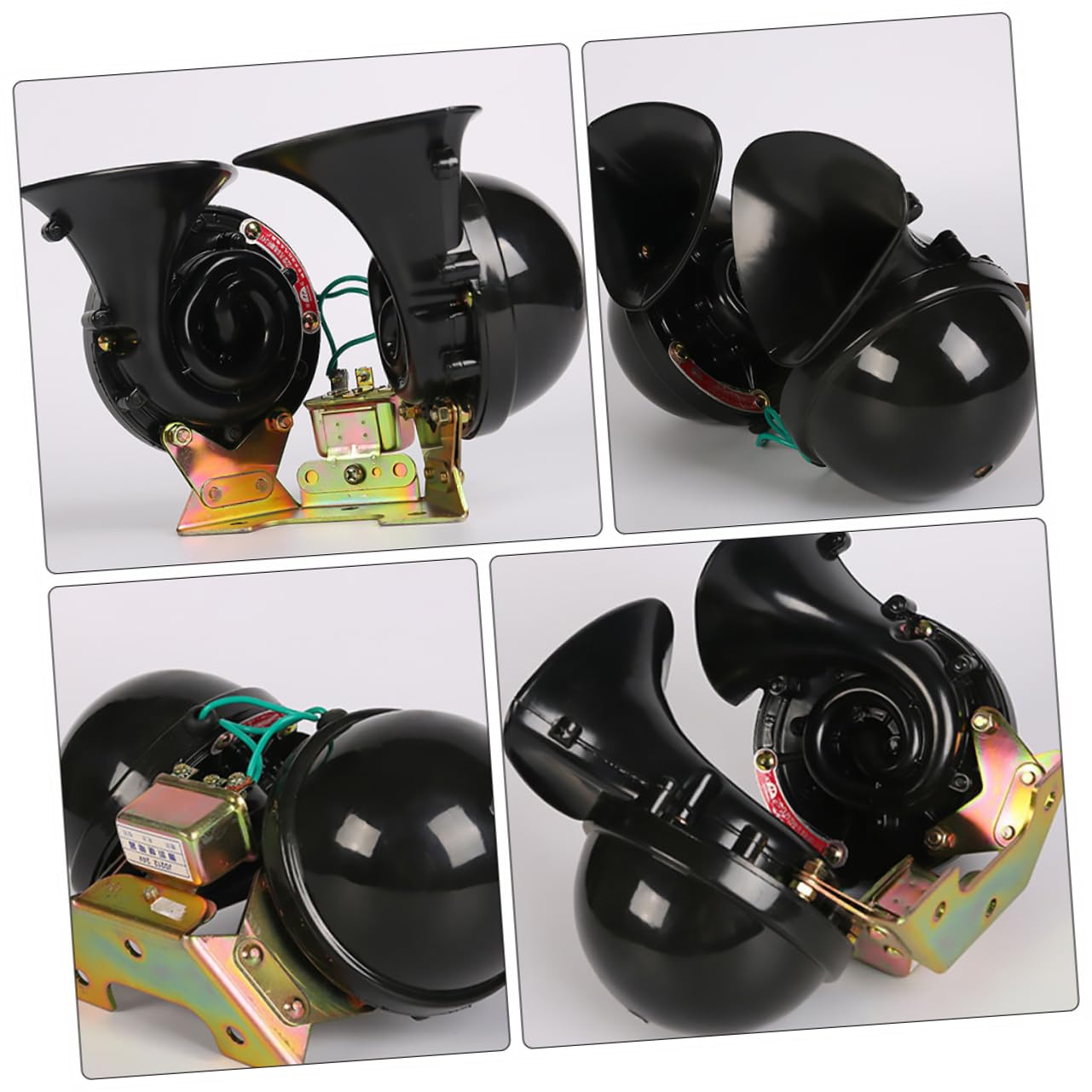 CHILDWEET Super Loud Dual Tone Snail Horn Replacement Car Horn Kit for Trucks Motorcycles and Boats Durable Vehicle Accessory for Family and Friends