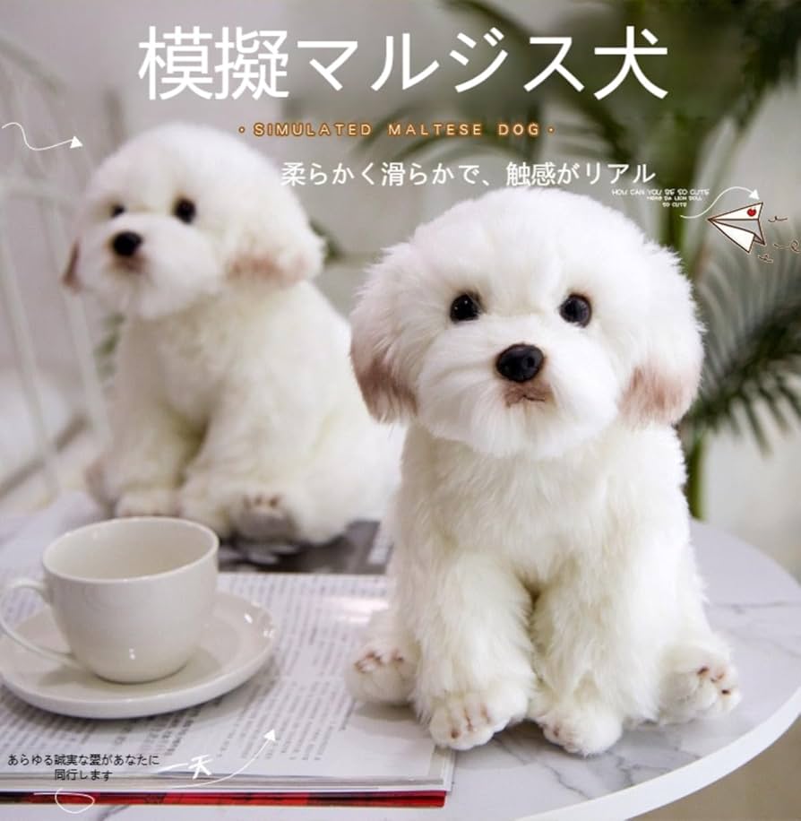 Amazon.co.jp: 【Fabig】マルチーズ犬ぬいぐるみ リアル ソフト