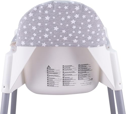 Miniatura 4 de JYOKO Cojín para silla alta para niños, compatible con IKEA Antilop, hecho de algodón, 100% cómodo (estrella blanca)