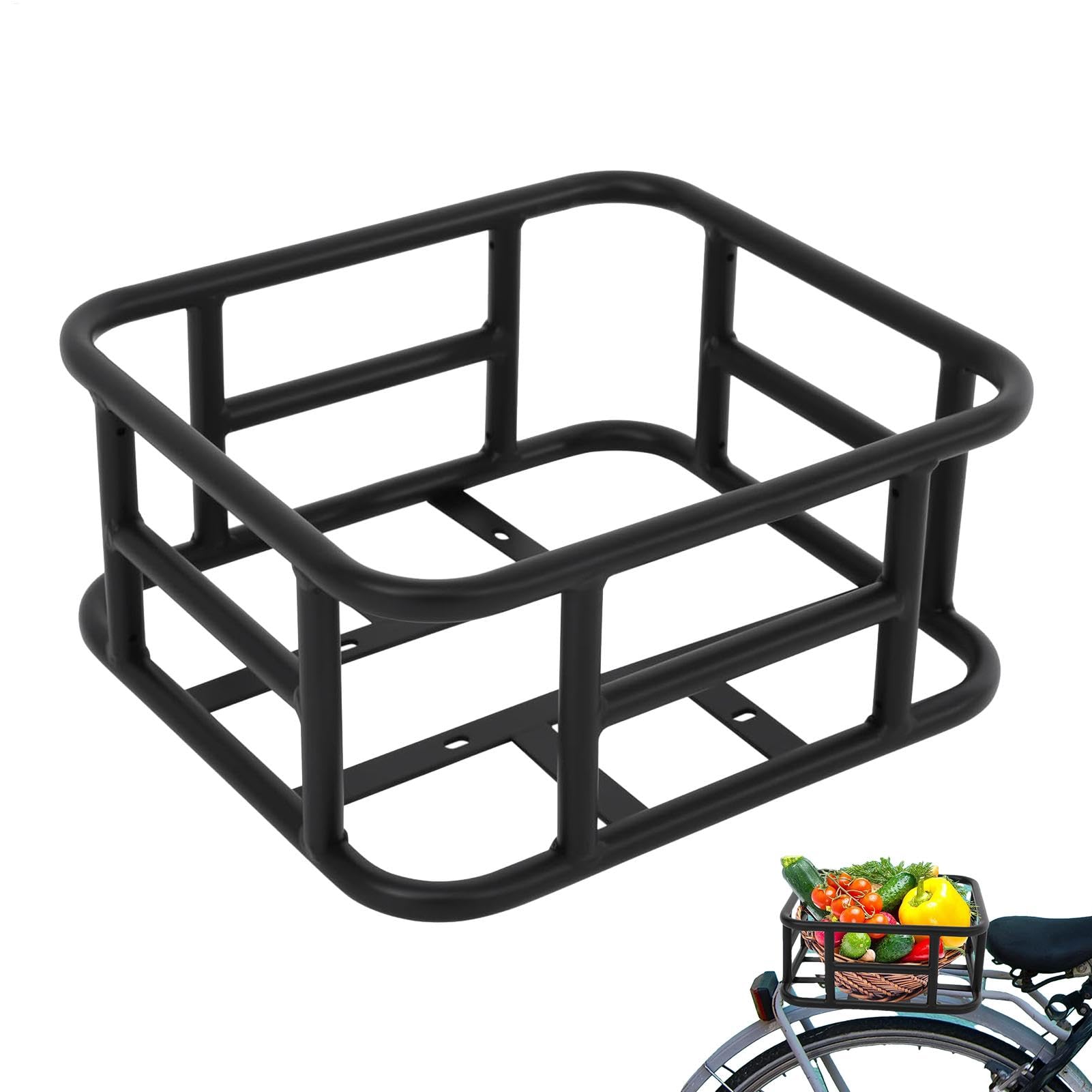Générique Koszyk tylnego siedzenia, duża pojemność ładunku elektrycznego na motocykl, ciężki uchwyt metalowy pannier, rozmiar około 45,6 x 32 x 15 cm do przechowywania i transportu rowerów