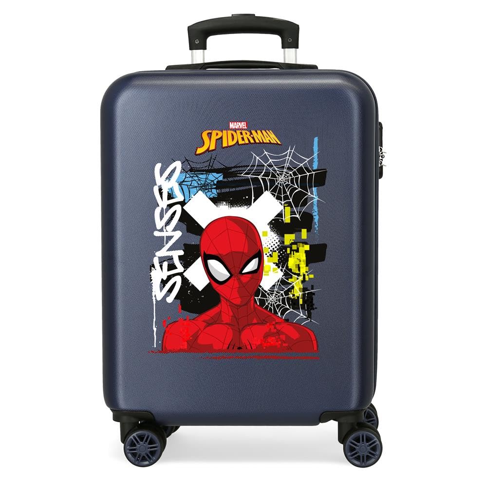 Disney Joumma Marvel Graffity of Spiderman Cabin Case Blue 38x55x20 cm Rigid 2 kg Side Combination Lock ABS 2 kg 35L Hand Luggage
