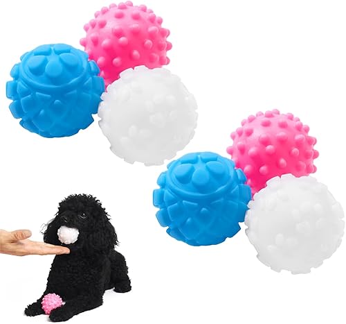 6 bolas chirriantes para perros, bolas de goma natural sin BPA, juguete para mascotas, bolas de juguete para perros, pelota chirriante para perros
