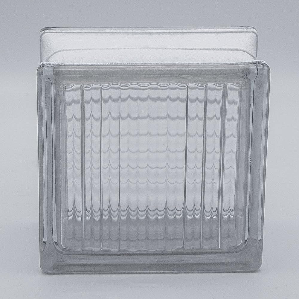 Bloque de vidrio básico Cruzado transparente brillante 14,5x14,5x8cm - 5 piezas
