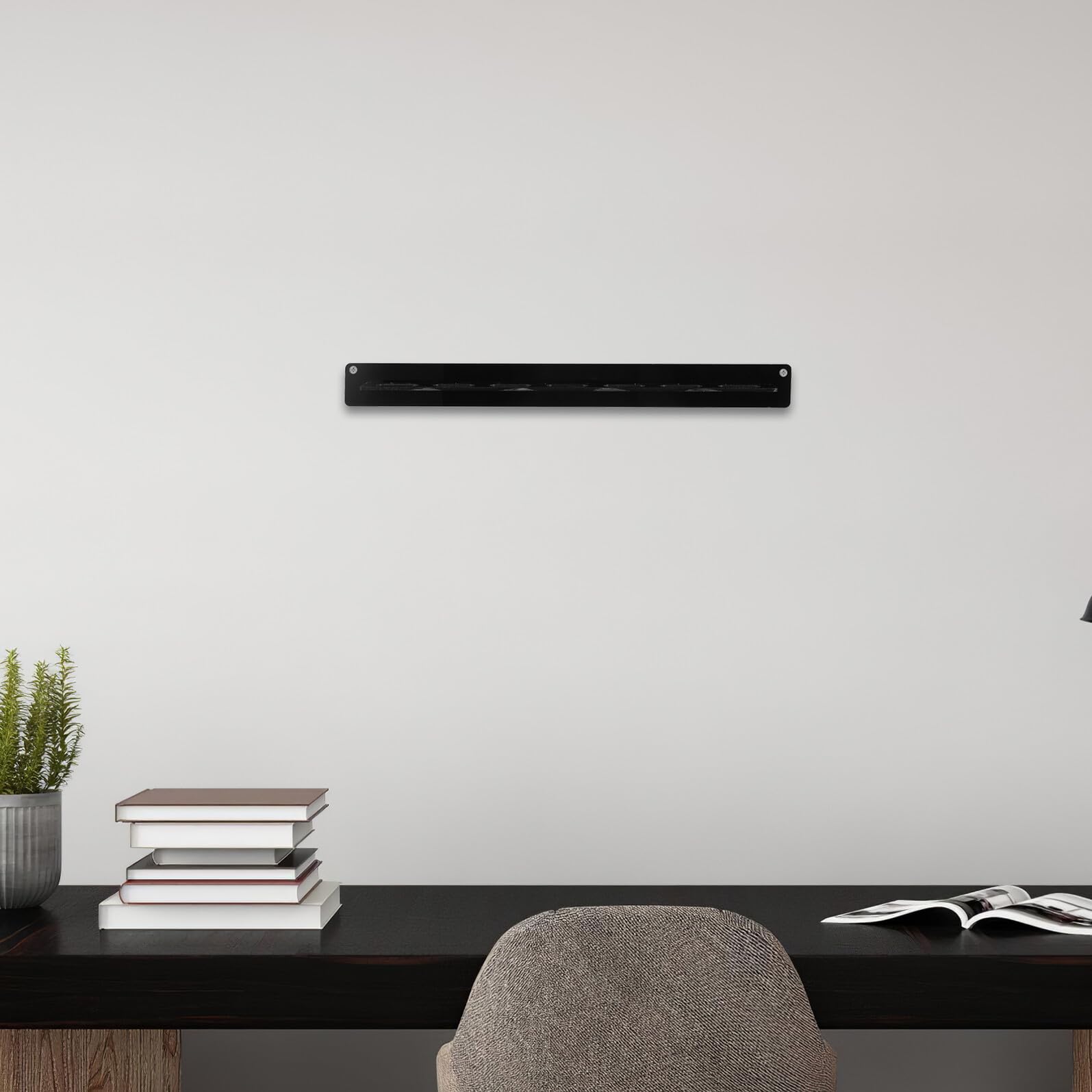 TOYANDONA 5 Pezzi Portaocchiali da Parete in Acrilico Nero con 7 Slot Supporto Salvaspazio per Occhiali da Vista da Sole Design Moderno per Decorazione Casa e Camera