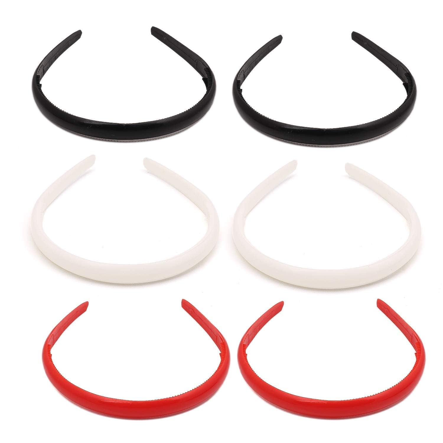 6 Pack Womens Fashion Plain Plastic Daily Use Thin Hair Band Accessories for Girls & Women - Black, Red & White (B0CD22H5TR) Amazon Price History, Amazon Price Tracker