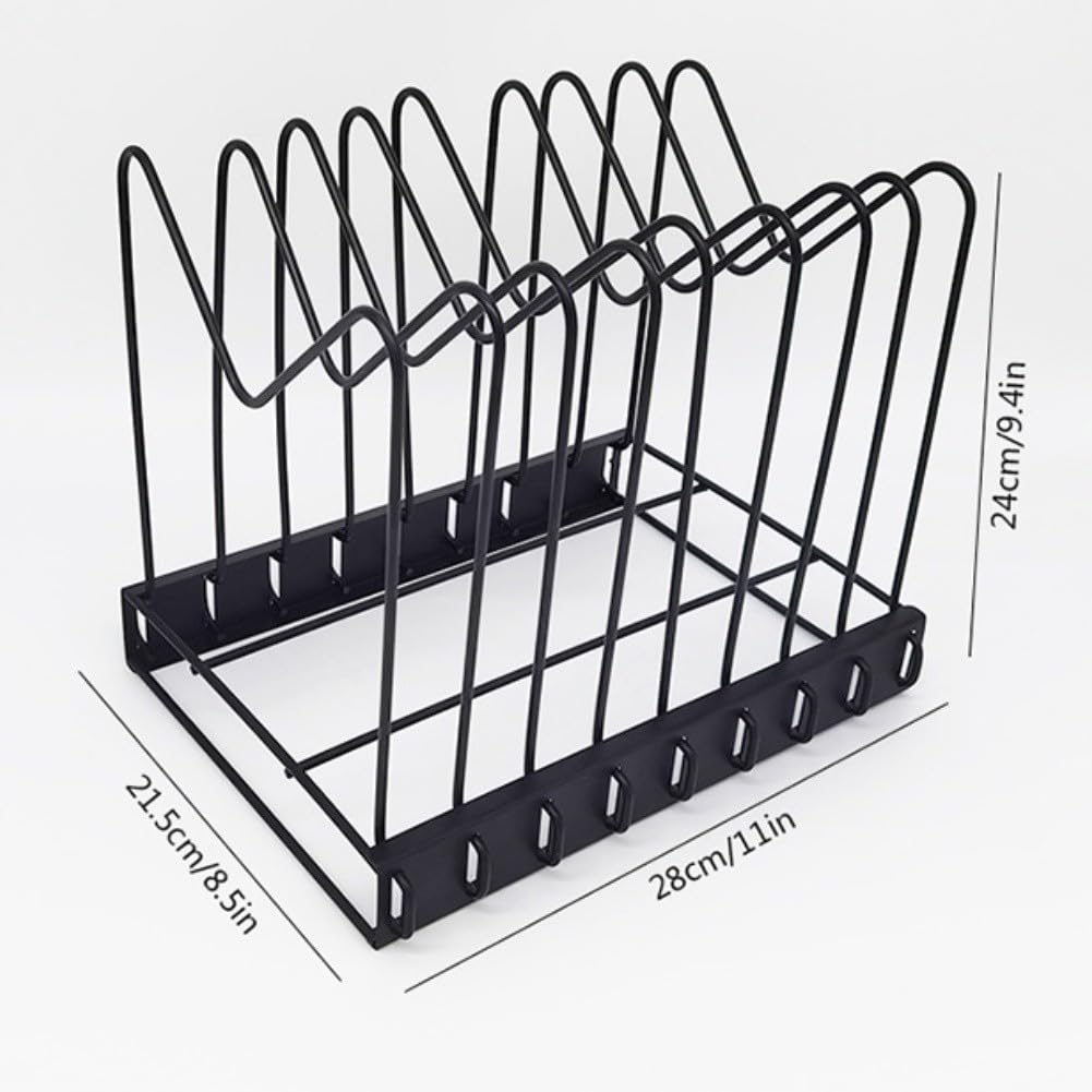 Regulowany metalowy pilnik, 8-częściowy solidny uchwyt na dokumenty, wielofunkcyjny stojak na biurowe deski do krojenia i przybory kuchenne, elegancki czarny design