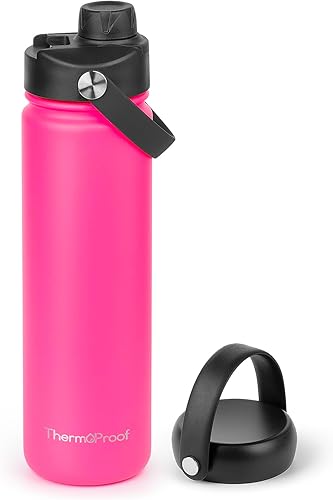 Miniatura 16 de Botella de Agua de Acero Inoxidable con Aislamiento de Vacío de Doble Pared ThermoProof - Boca Ancha con Tapas de Trago y Pico, Apta para