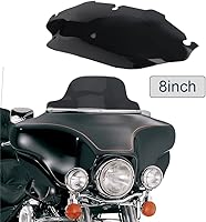 Vista 7 de WYNMOTO - Parabrisas ondulado negro de 8" compatible con 1996-2013 Harley Davidson Street Glide Electra Glide Ultra Classic Touring FLHT FLHTC FLHX