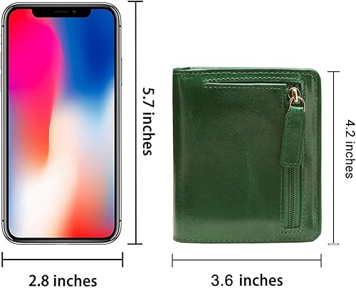 Miniatura 3 de Itslife - Cartera de cuero para mujer con bloqueo RFID, compacta, plegable, con ventana para identificación, Pequeña, Classic