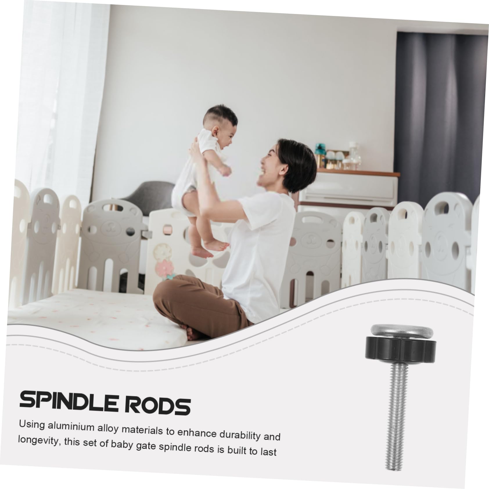 Toyvian 16pièces Barres Filetées pour Portes De Sécurité pour Animaux Et Bébés Installation sans Perçage Accessoires De Remplacement pour Barrières