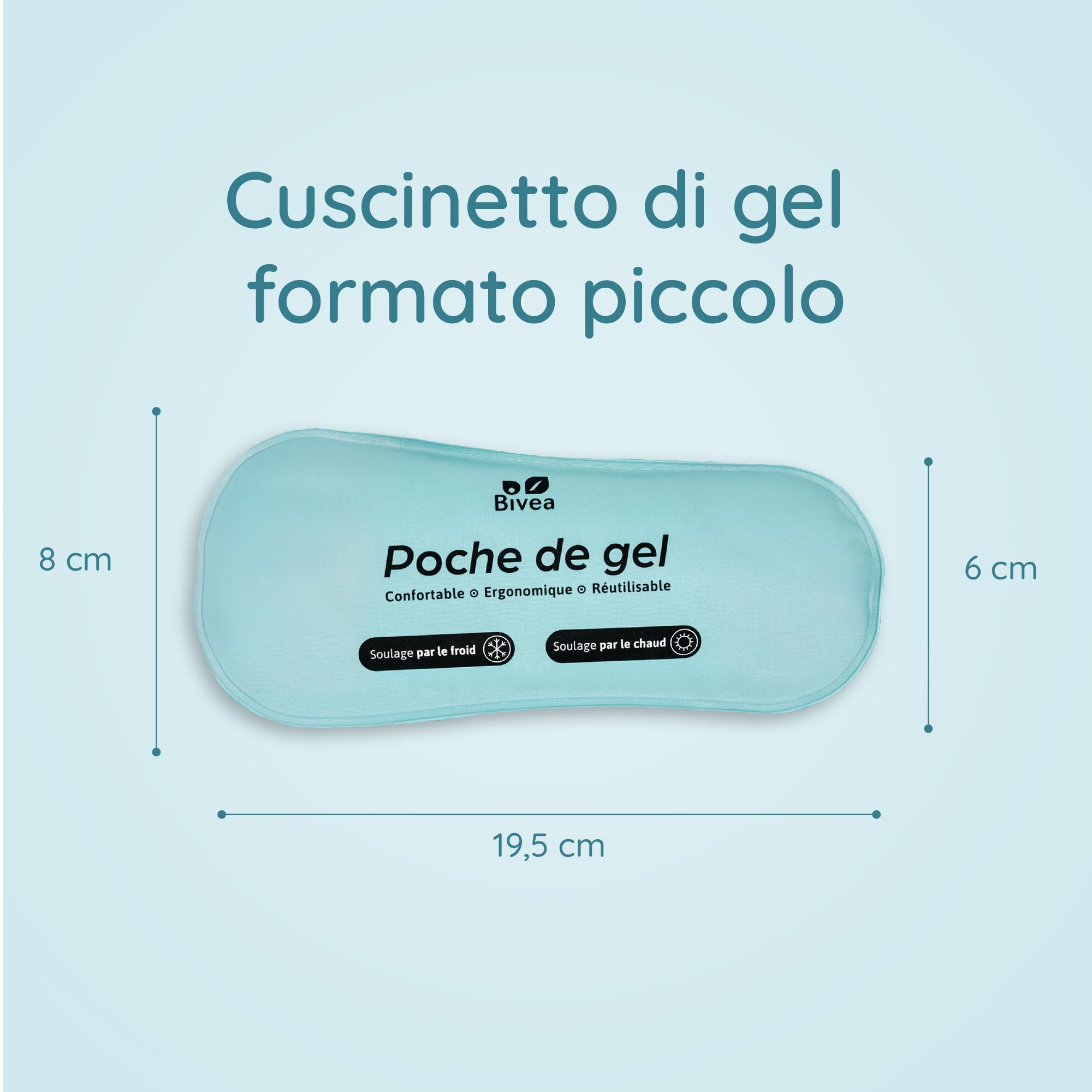 Bivea - Set di 3 cuscinetti ergonomici in gel per bagno derivato - Benessere attraverso il freddo - Crioterapia perineale - Benefici del freddo sul perineo - Formato piccolo per il giorno, 3 unità