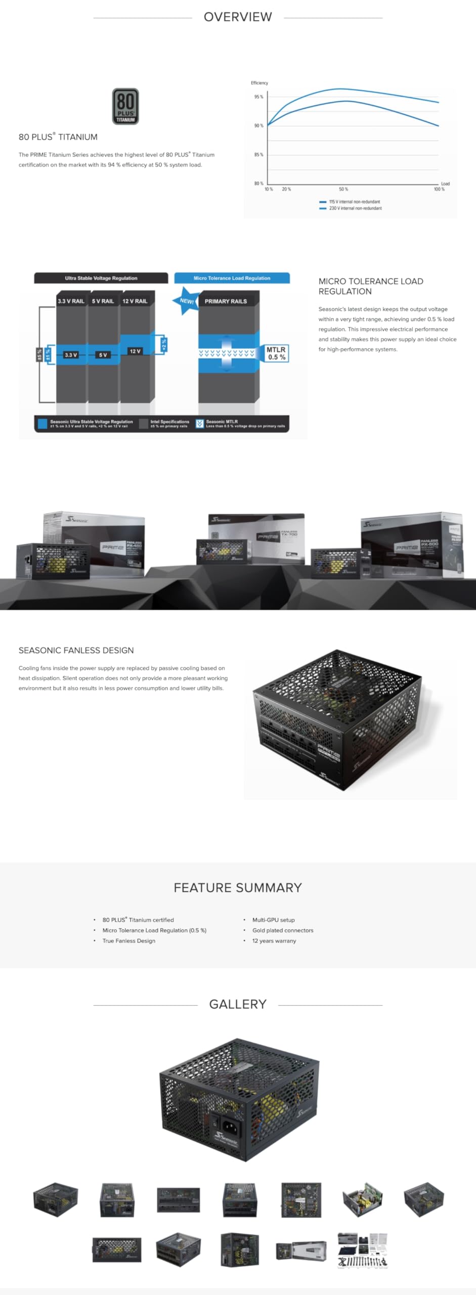 Amazon | Seasonic PS SSR-700TL Prime FANLESS TX-700 700W ATX 80+