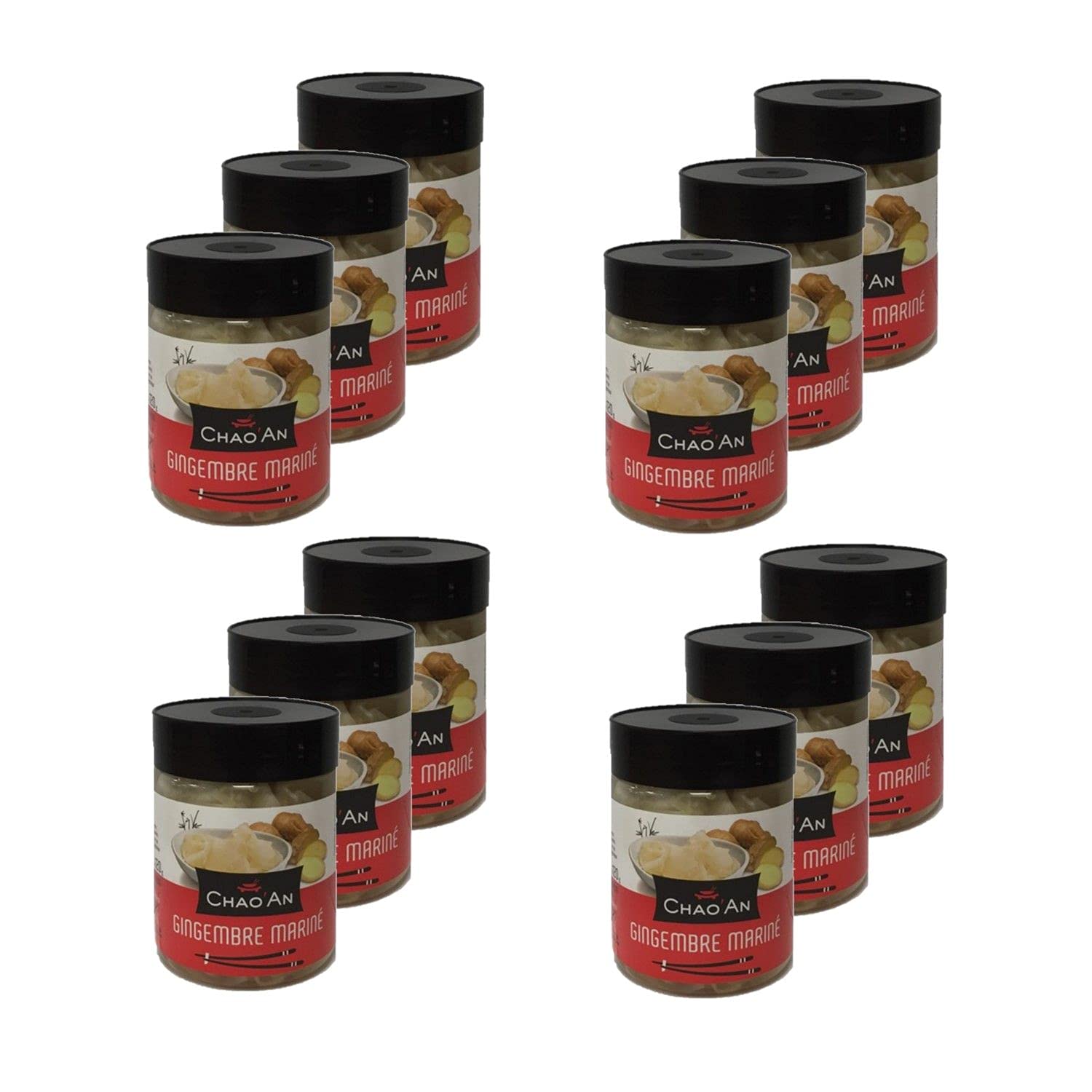 Lot 12x Gingembre en tranche mariné - Chao'an - pot 250g