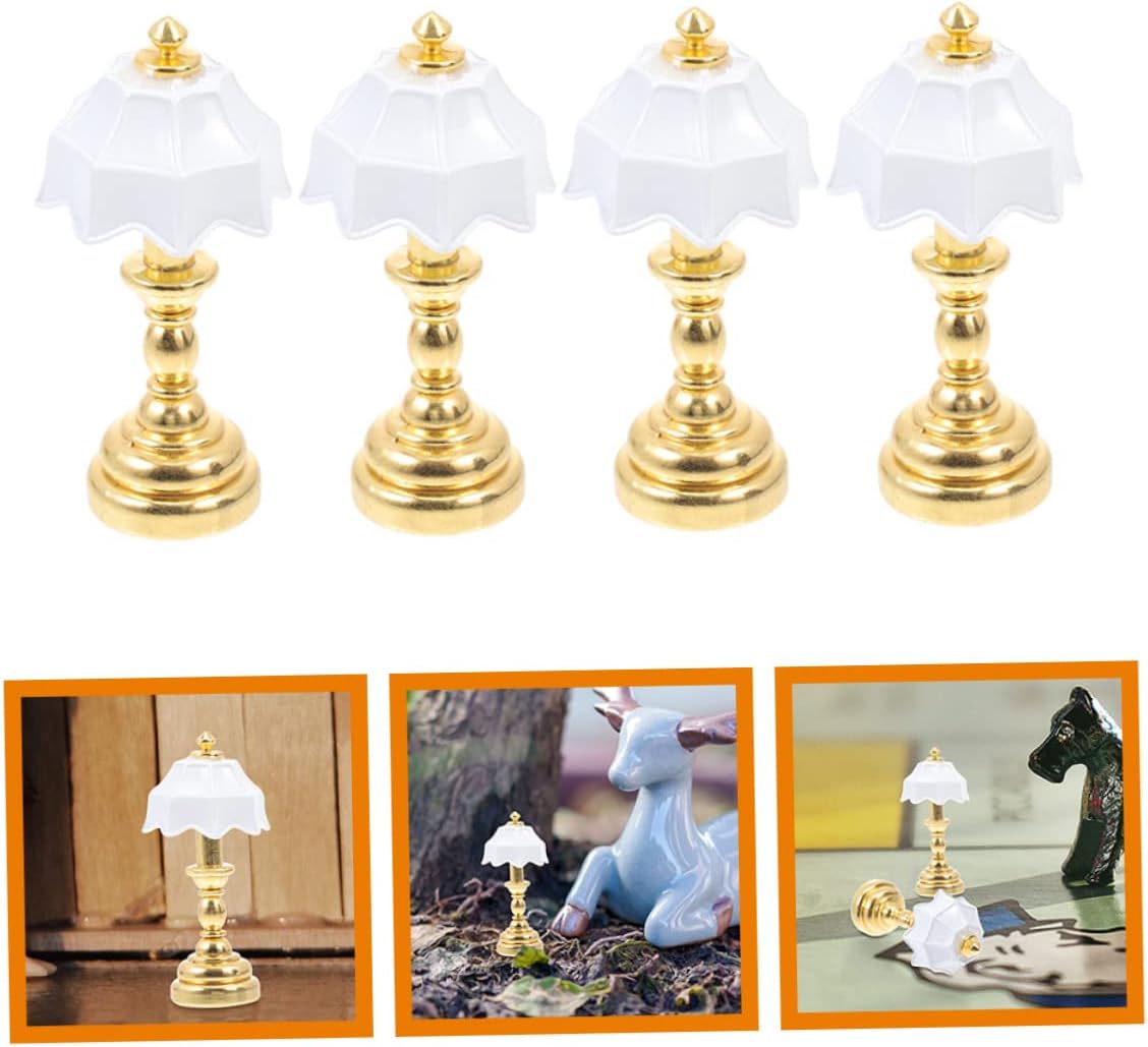 Kisangel 20pcs Mini Desk Lamp Creative Landscape Lighting for Dollhouse and Mini House Decor Stylish Bedside Lamp Accessories Safe Material Life Scenes