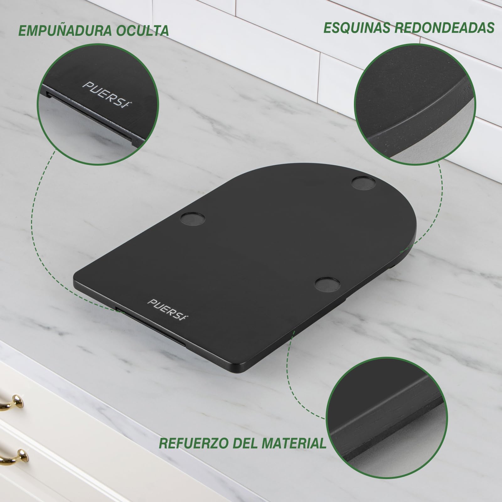 PUERSI Tabla Deslizante para TM7, 2ª Generación, Base con Ruedas | Base con Ruedas, Soporte para Bimby (Negro)
