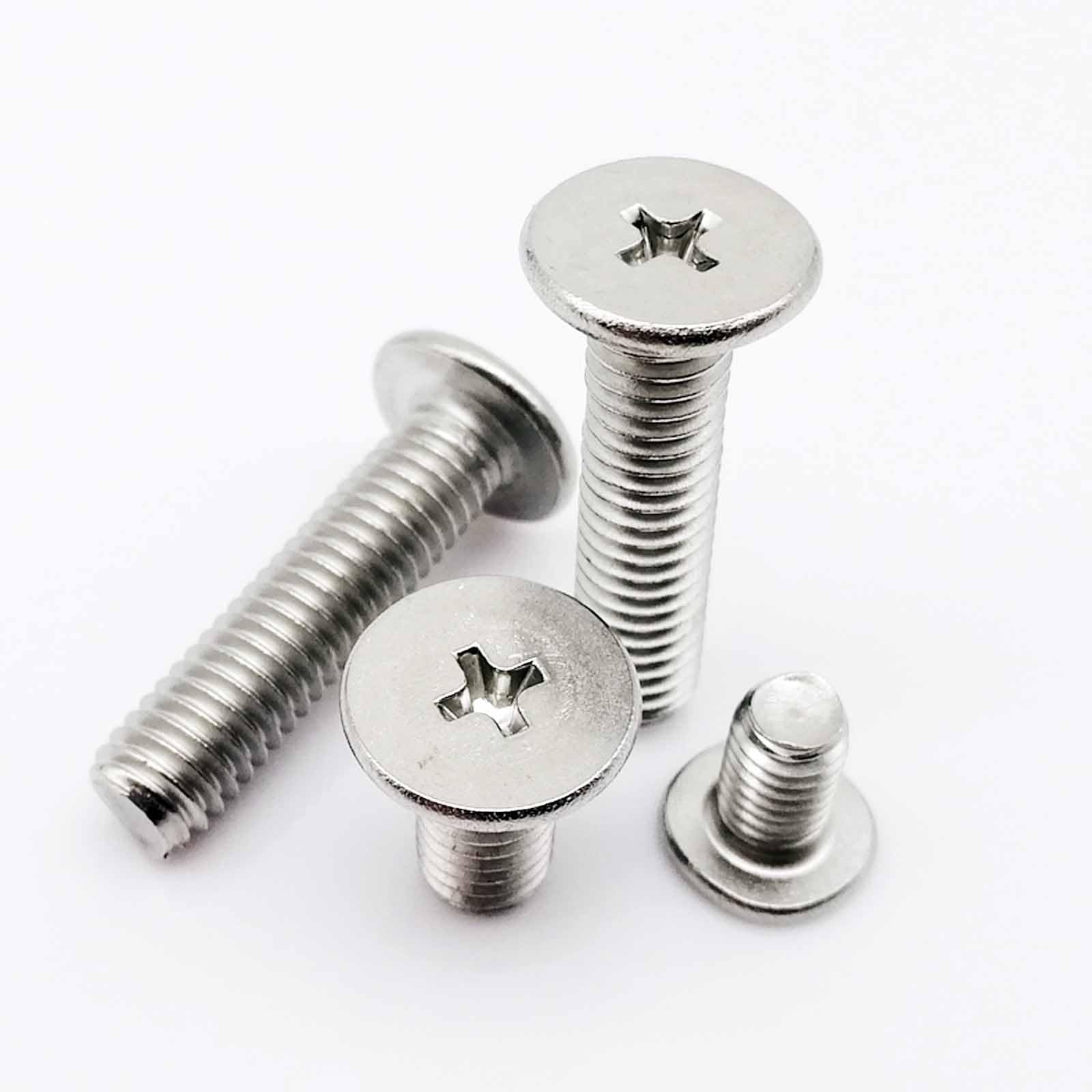 Tornillo autorroscante M1.4 M1.6 M2 M2.5 M3 M4 M5 M6 304 de acero inoxidable Phillips ultra delgado ultrafino cabeza de oblea plana (10/25 piezas) cubierta de tornillo (10 mm, M1.4 25 piezas)