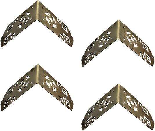 Protezioni Angolari In Ottone Anticato - 4 Pezzi, Per Mobili Antichi, Scatole, Tavoli E Sedie - Foto 5